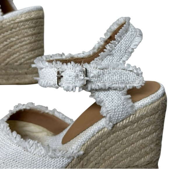 CASTAÑER, Women’s ‘Carla’ Wedge Espadrille Fringed Canvas, White Size 37 IT 7 US - Picture 11 of 14